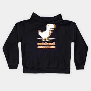 dinosaur no internet connection Kids Hoodie